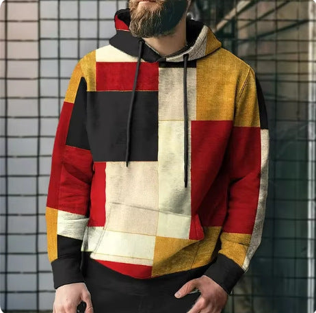 PlaidFusion Hooded Sweatshirt