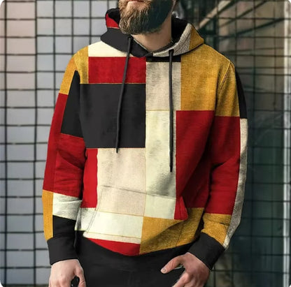 PlaidFusion Hooded Sweatshirt