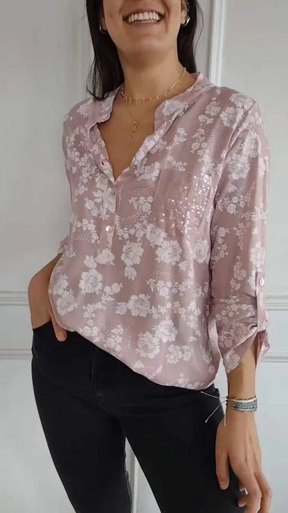The LuxeAura Print Blouse