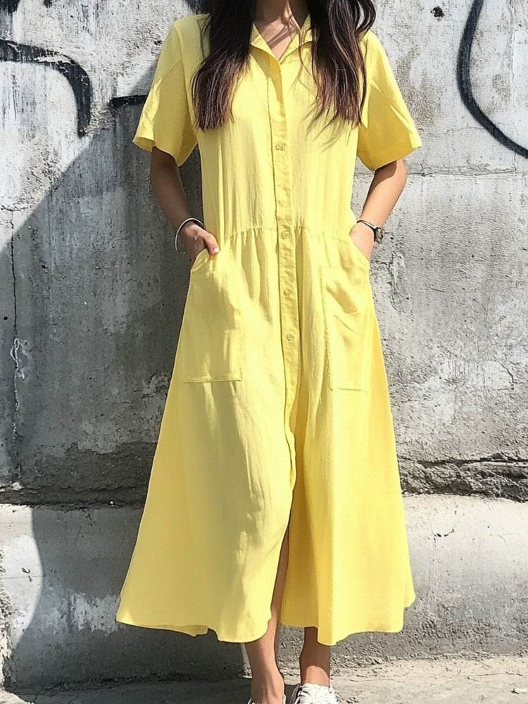 Breezelane Button Pocket Dress