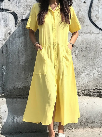 Breezelane Button Pocket Dress