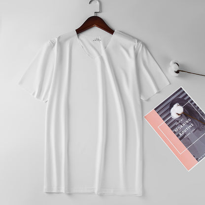 Men's Thin Ice Silk Seamless Short Sleeve T-shirt
