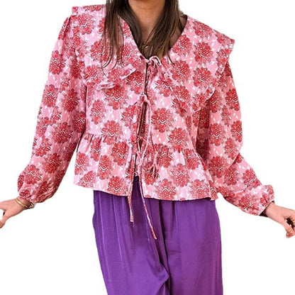 BloomCharm Lace-Up Top
