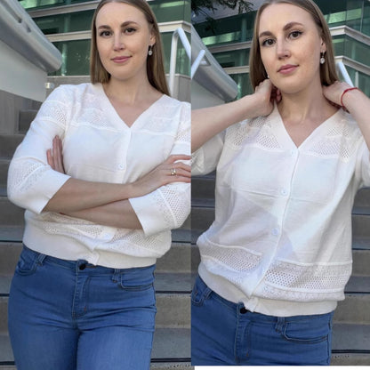 AirÉlan Hollow-Knit Cape Cardigan
