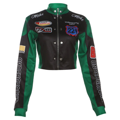 DiamondEdge Cropped Baseball Jacket