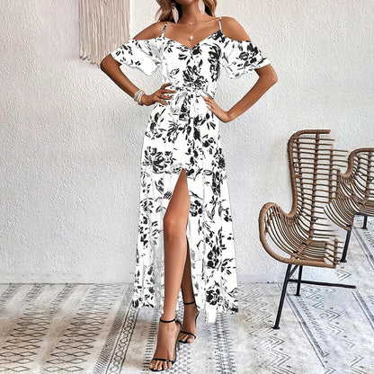 BloomVista Cold Shoulder Maxi