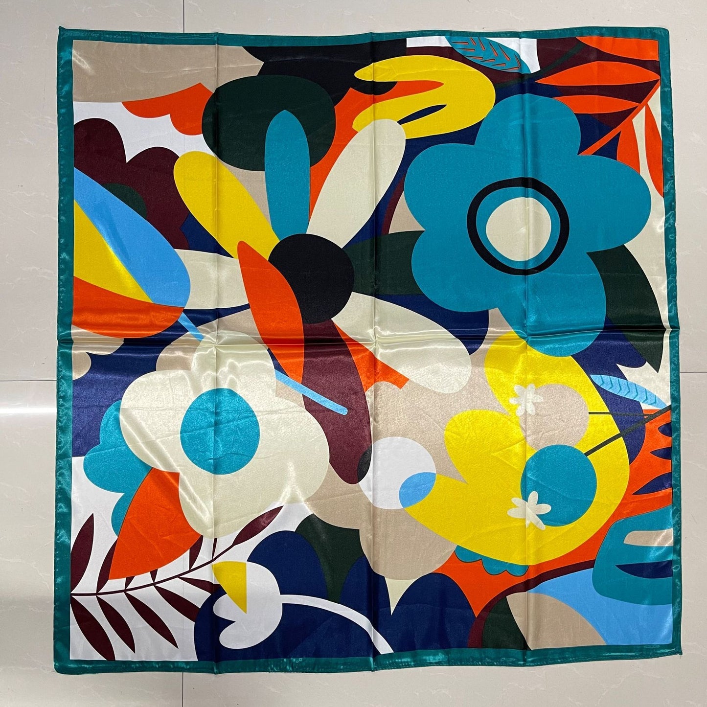 Simple And Elegant Floral Print Silk Scarf For Ladies