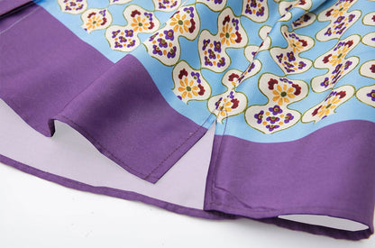 Geometric-print Silk-satin Shirt Set