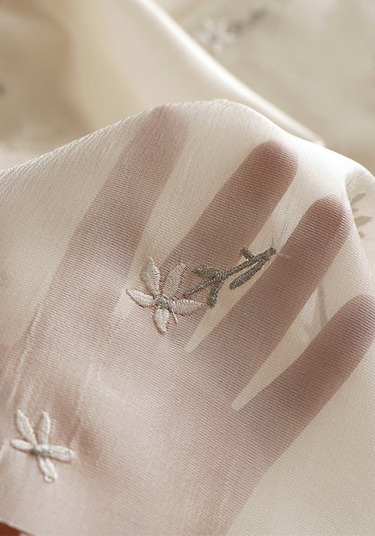 Embroidered Fabric Bright Silk Bark Wrinkled Clothing