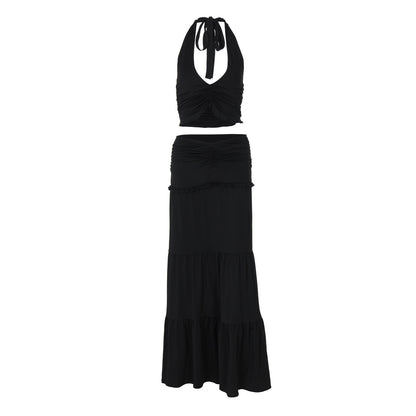 Soléna Lace Halter & Pleat Set