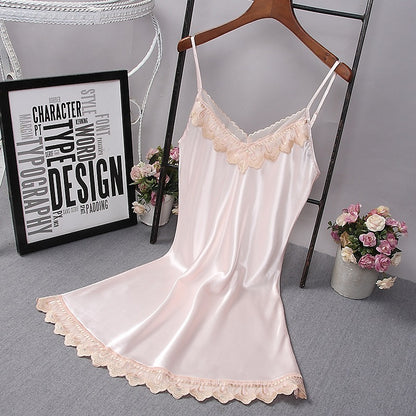 Summer  Silk Lace Sleeveless Loose Large Size Pajamas
