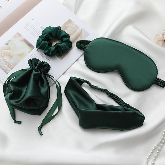 Faux Silk Eye Mask Four-piece Set