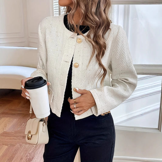 IvoryGrace Slim Wool Elegance Coat