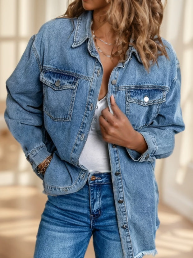 EdgeLoom Raw-Hem Denim Shirt