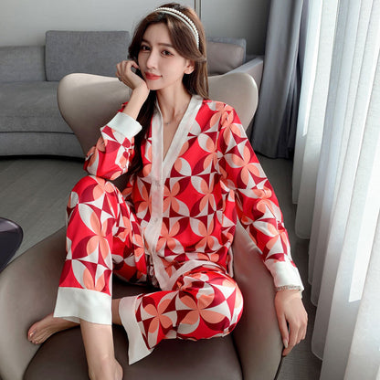 Spring And Summer New Ice Silk Pajamas