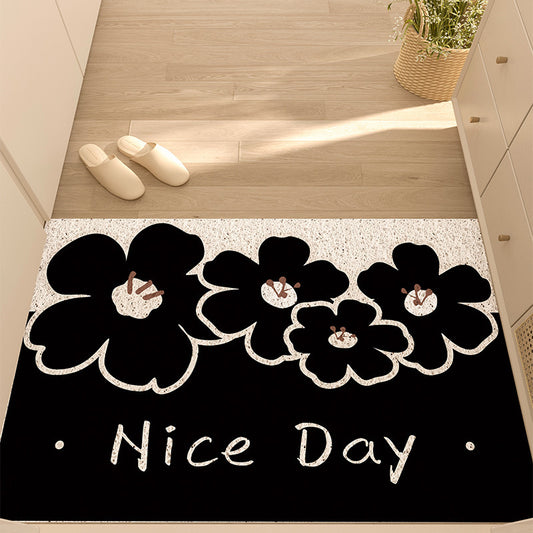 Floral Outdoor Silk Floor Mat