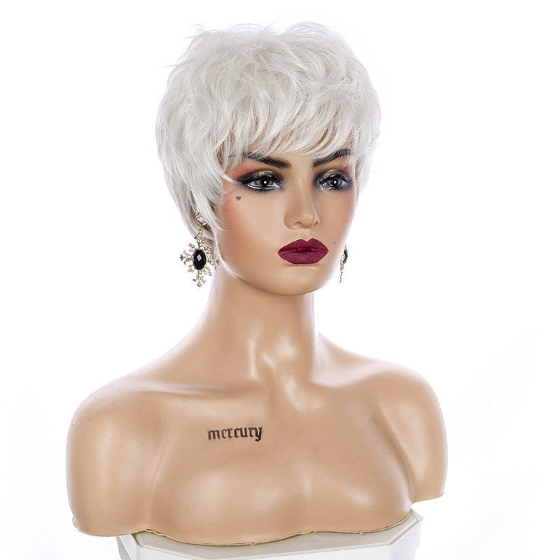 Chemical Fiber High Temperature Silk Pure White Grandma Wig