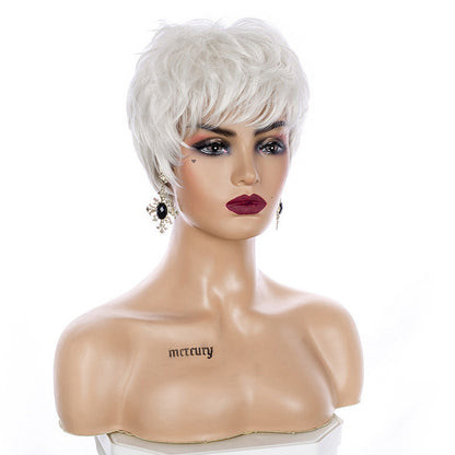 Chemical Fiber High Temperature Silk Pure White Grandma Wig