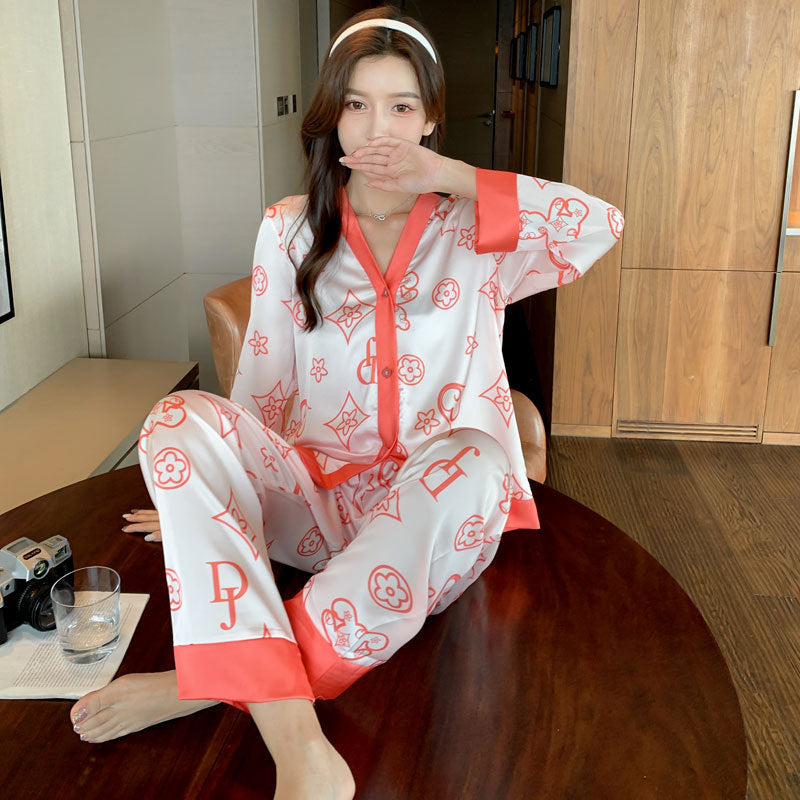 Spring And Summer New Ice Silk Pajamas