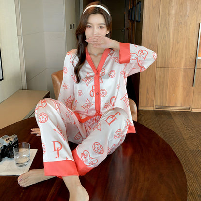 Spring And Summer New Ice Silk Pajamas