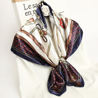 Real Shot Silk Factory Wholesale Artificial Silk Satin Square 90x90cm Scarf