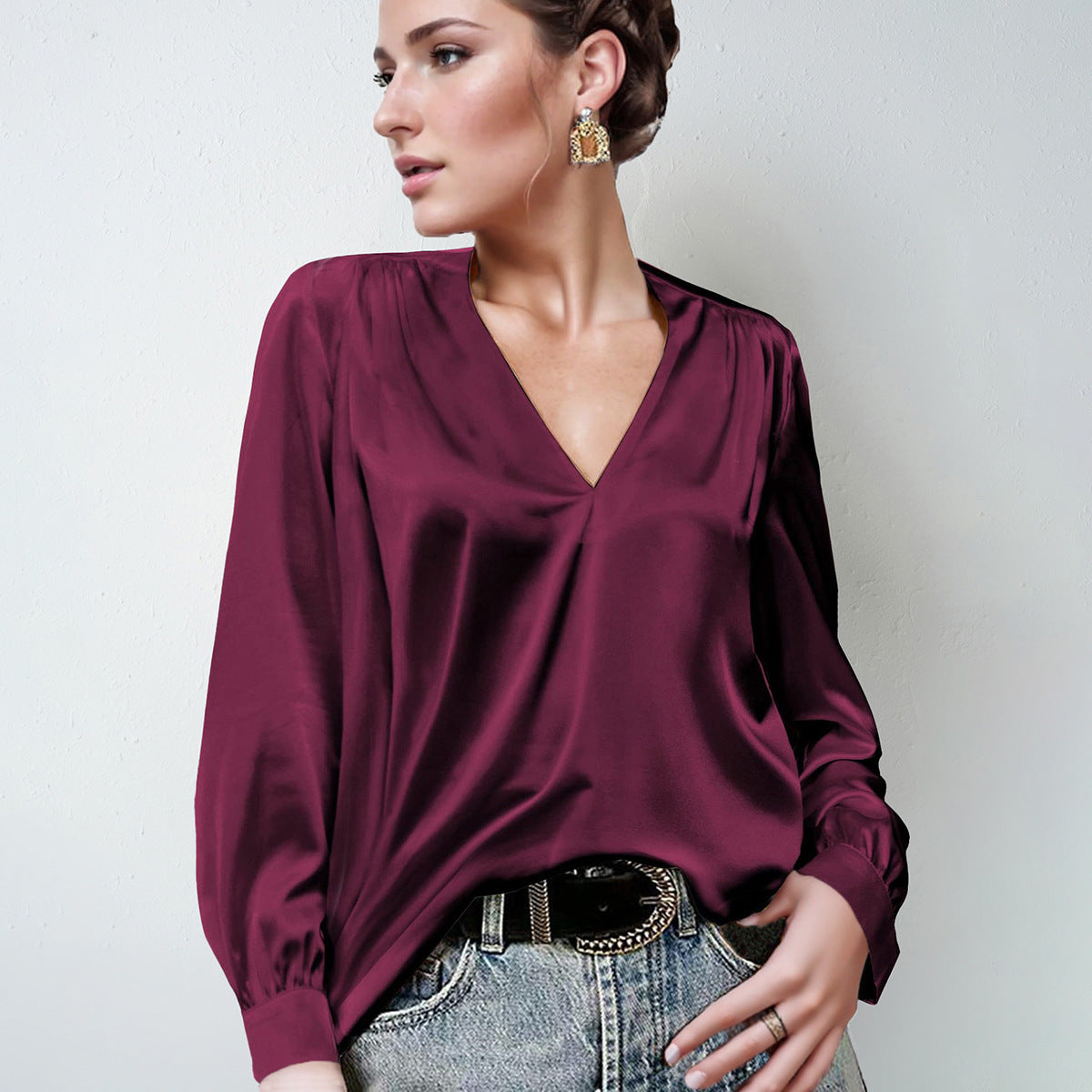 LustraFlow Satin Blouse