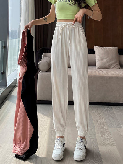 Ice Silk Sports Pants Women's Thin Loose Leggings Casual