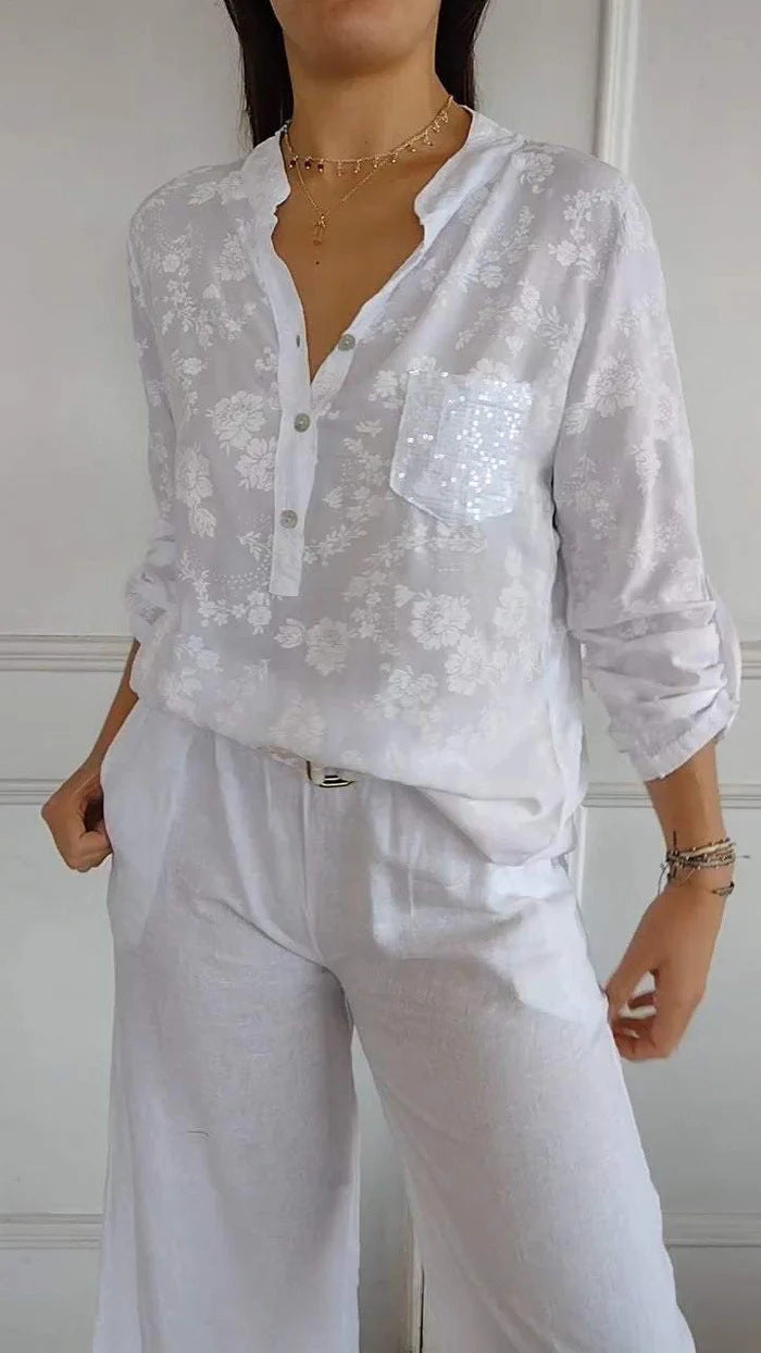 The LuxeAura Print Blouse