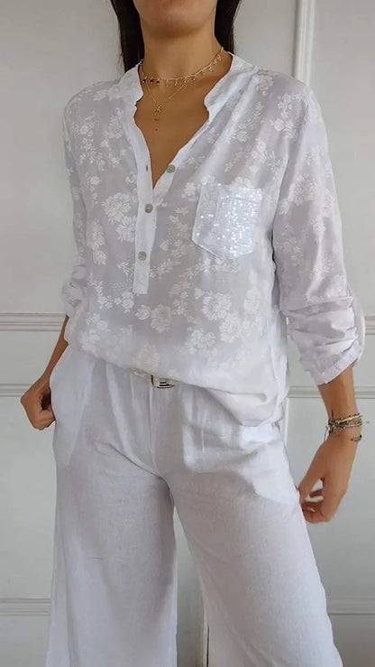 The LuxeAura Print Blouse