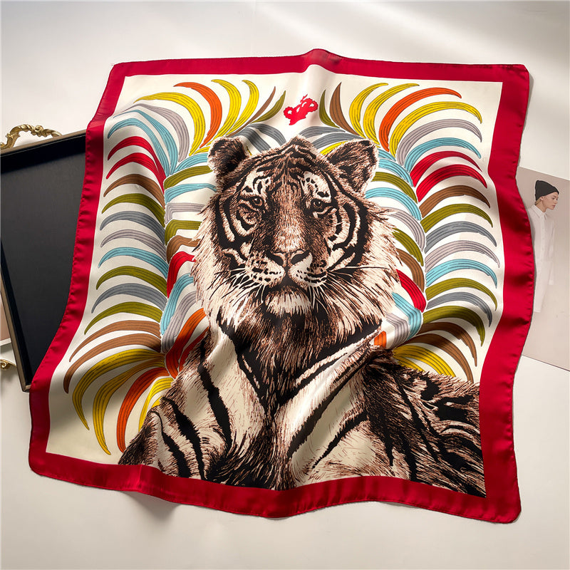 Silk Square Scarf Women's Neck Warmer Women's Hair Band