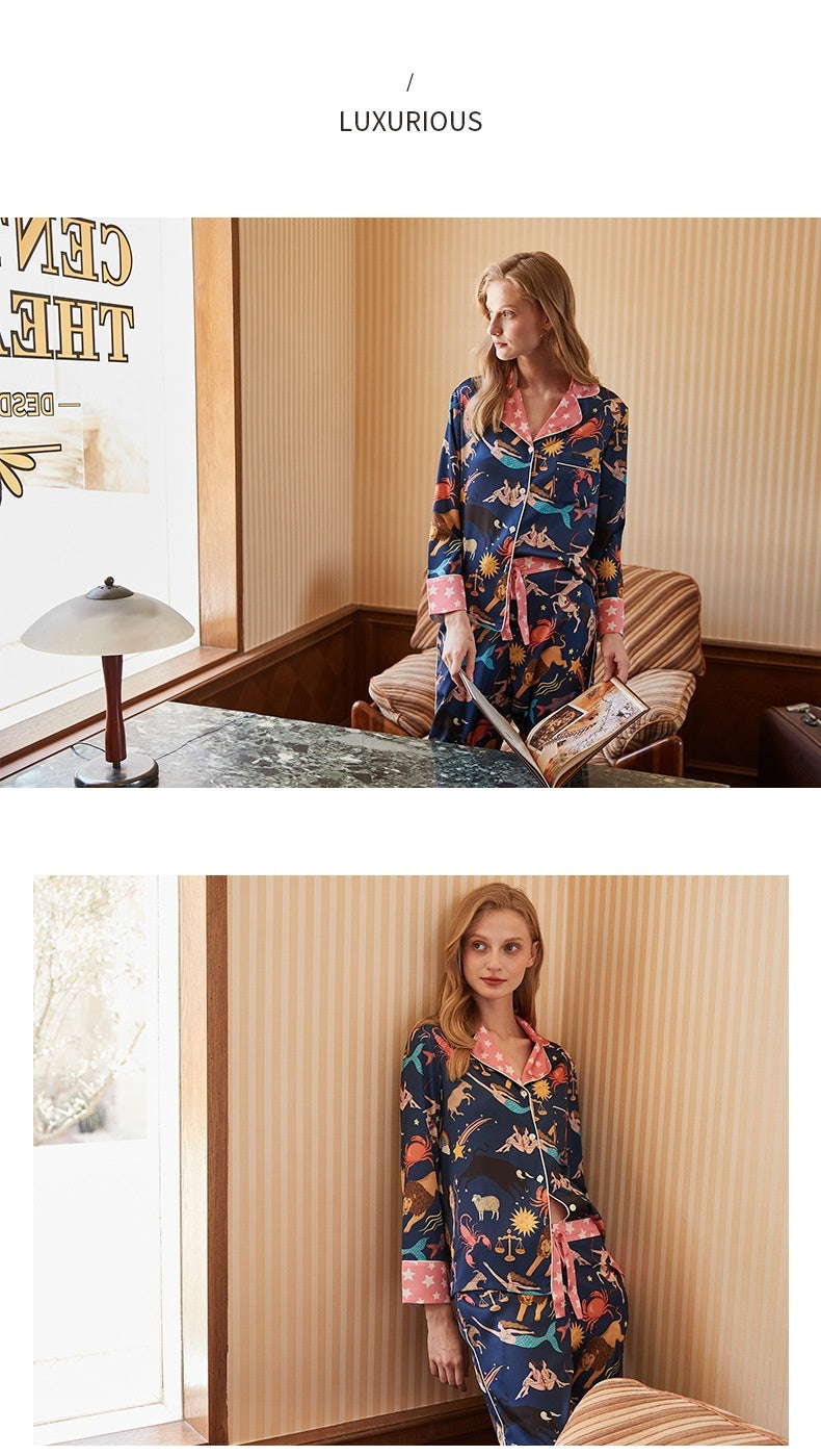 Long Sleeve Trousers Cool Feeling Ice Silk Home Wear