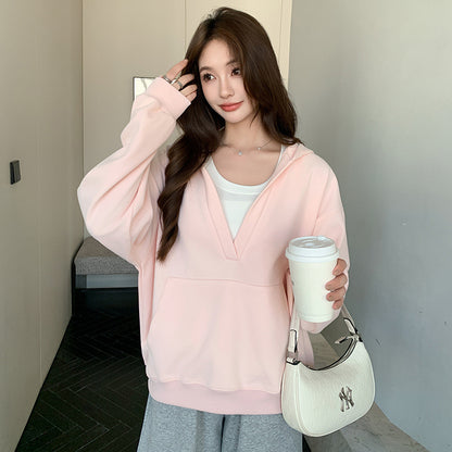 VeraEase™ V-Neck Hoodie Coat
