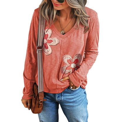 BloomStitch V-Neck Sweater