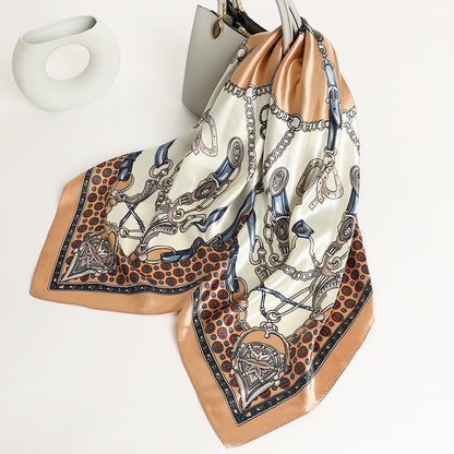 Real Shot Silk Factory Wholesale Artificial Silk Satin Square 90x90cm Scarf