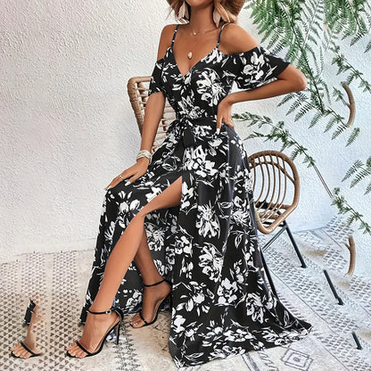 BloomVista Cold Shoulder Maxi