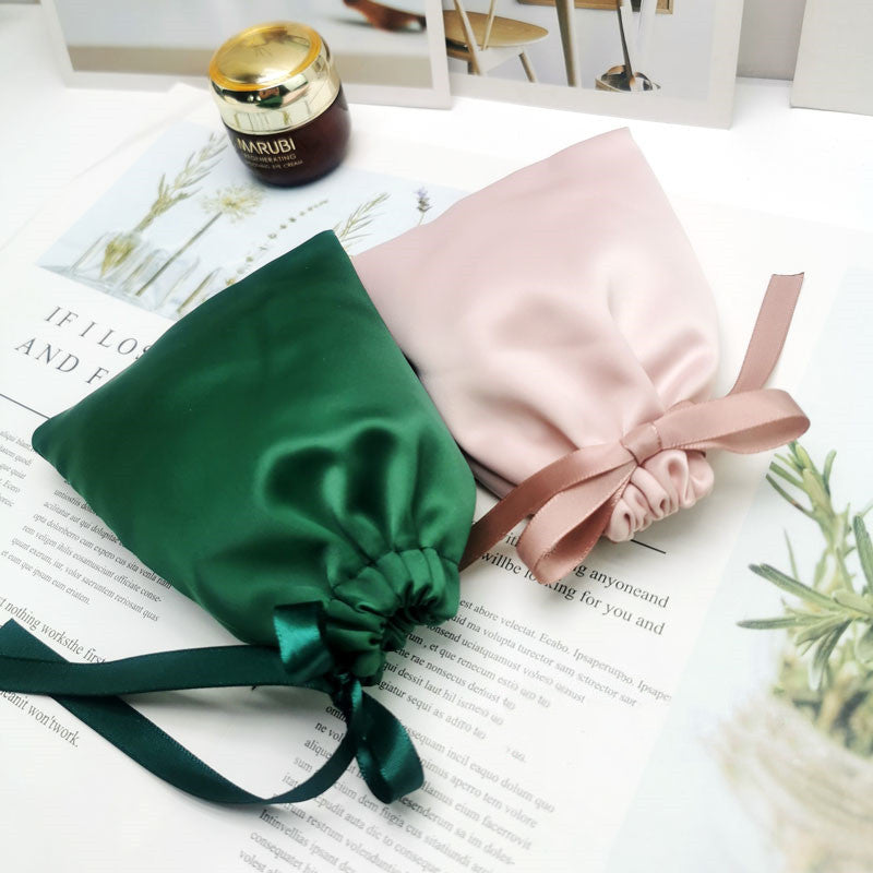 Silk Drawstring Storage Bag Travel Organizer