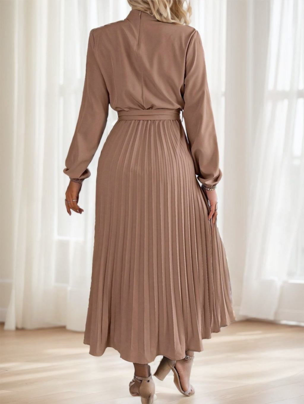 BelleNoir Bow Pleat Dress
