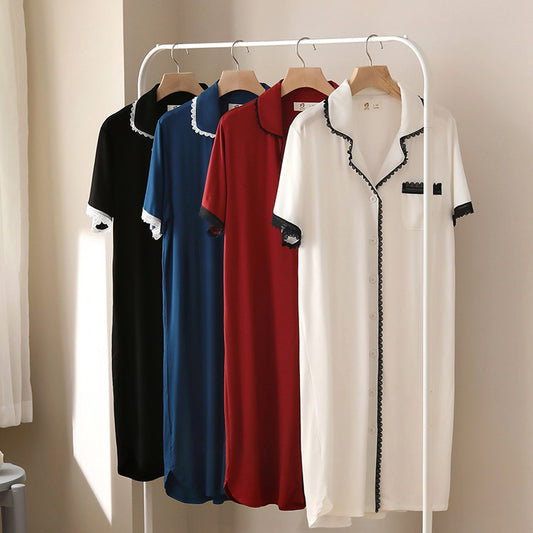 Women's Modal Cotton Silk Nightdress And Homewear