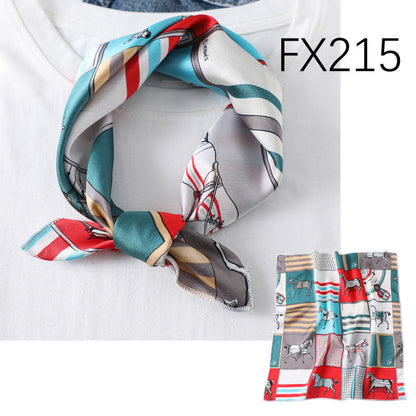 Small Square Scarf Women's Silk Scarf Decorative Scarf