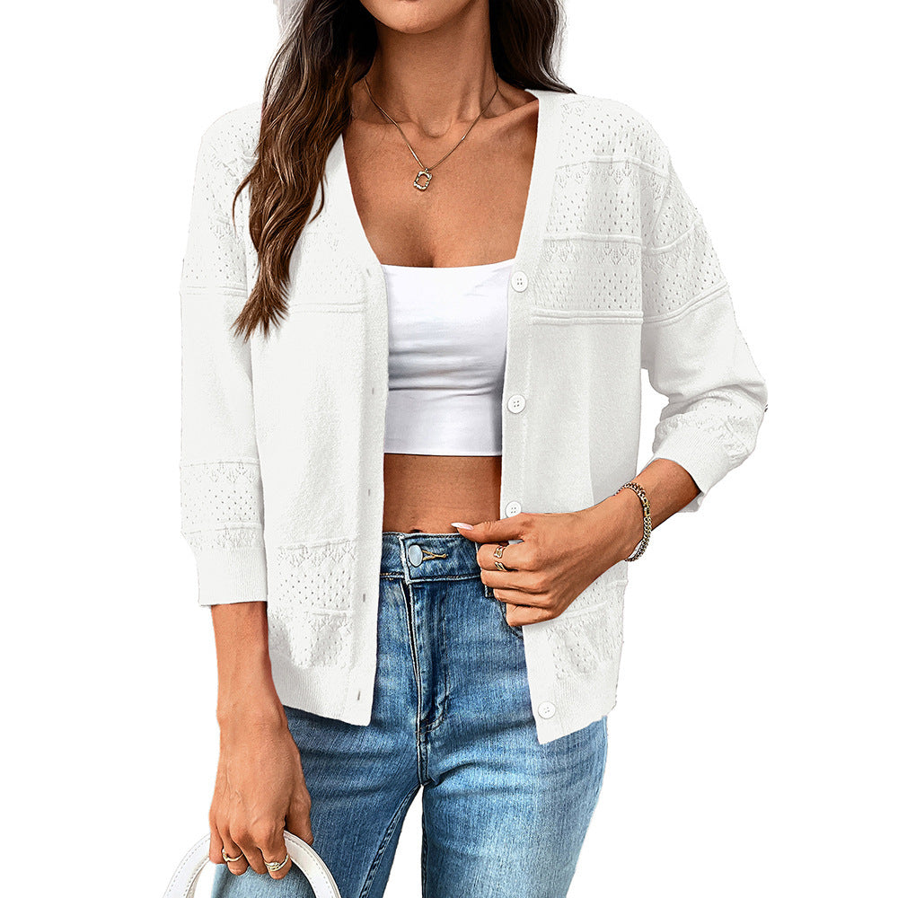 AirÉlan Hollow-Knit Cape Cardigan