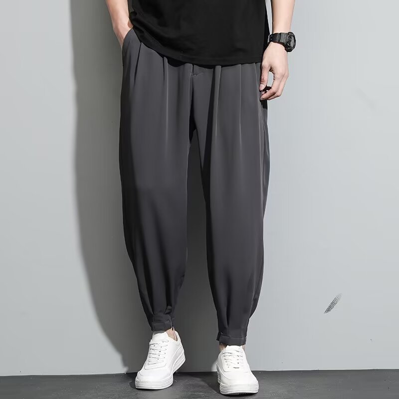 Ice Silk Pants Men's Summer Thin