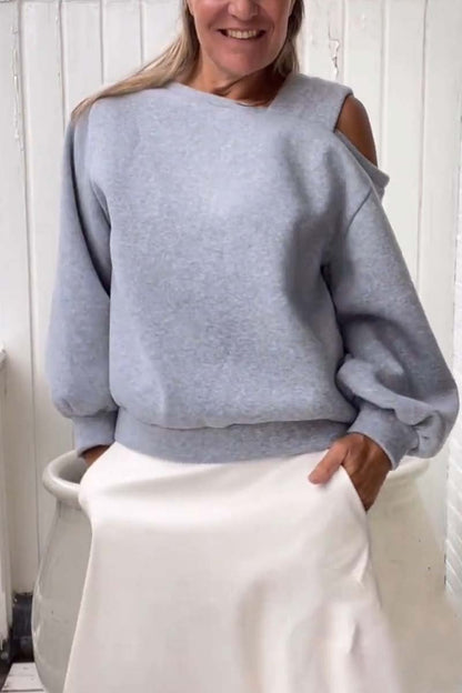 CozyCharm Off-Shoulder Sweatshirt