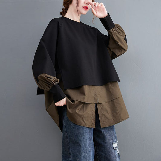 DualTone Layered Luxe Sweatshirt