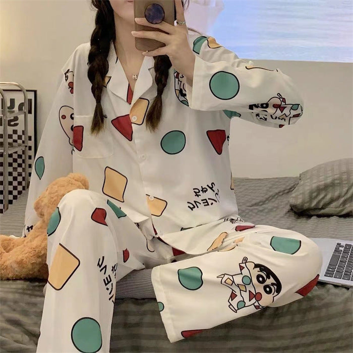 Women's High-end Ice Silk Pajama Set