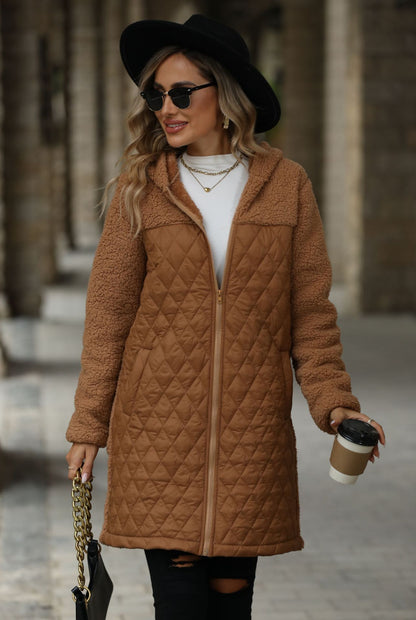 PlushEase Zipper Hooded Coat