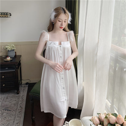 Ice Silk Sling Comfortable Cardigan Sleeveless Midskirt