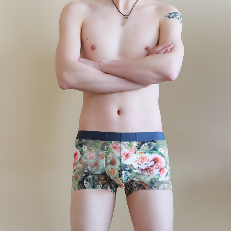 Men's Ice Silk Dry Breathable Boxers Head