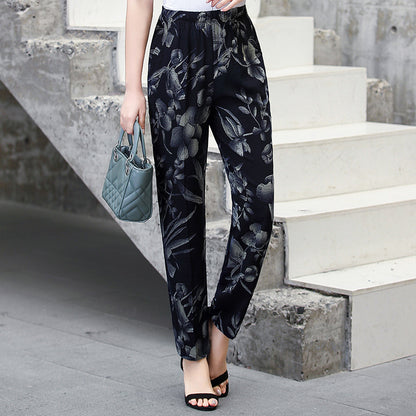Cotton Silk Flower Pants Thin Section