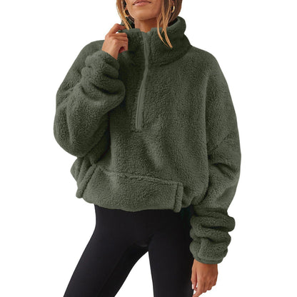 VelourEase Half-Zip Sweater