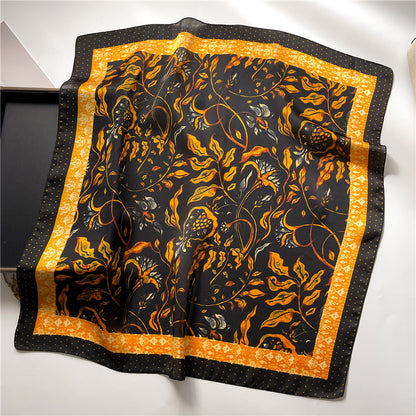 Silk Square Scarf Women's Neck Warmer Women's Hair Band